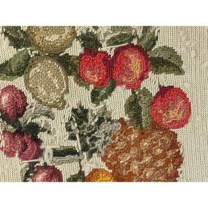 Vintage Fruit Needlepoint unframed Handmade  Estate Find Grannycore Cottagecore
